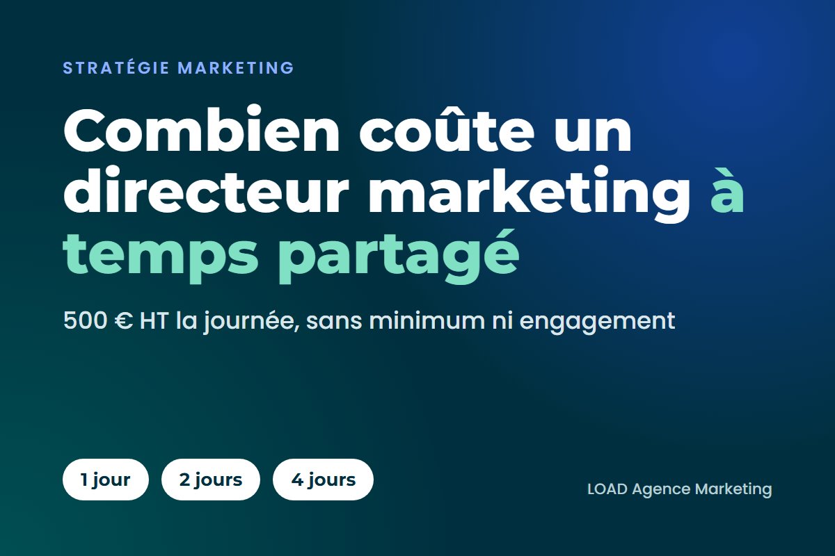 Combien coûte un directeur marketing à temps partagé : 500 € HT la journée