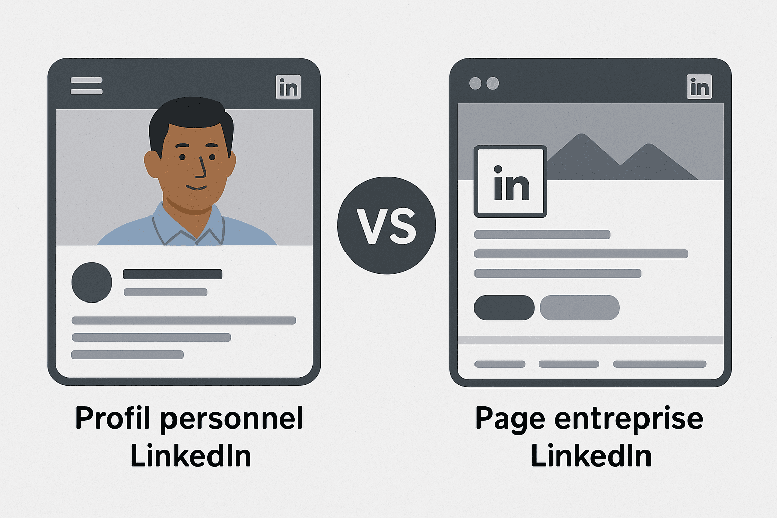 Profil personnel vs Page entreprise LinkedIn
